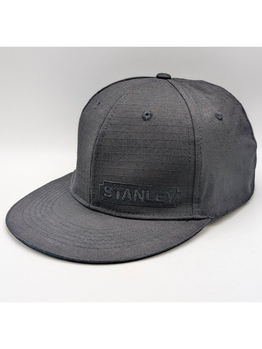 Stanley Hat Black Cap Stretch Fit OSFM Flat Bill Trucker Construction Work Wear